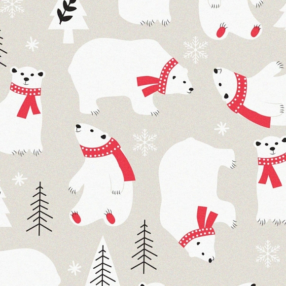 Women's Polar Bear Snow Christmas Flannel PJ Set - Picture 4 of 5